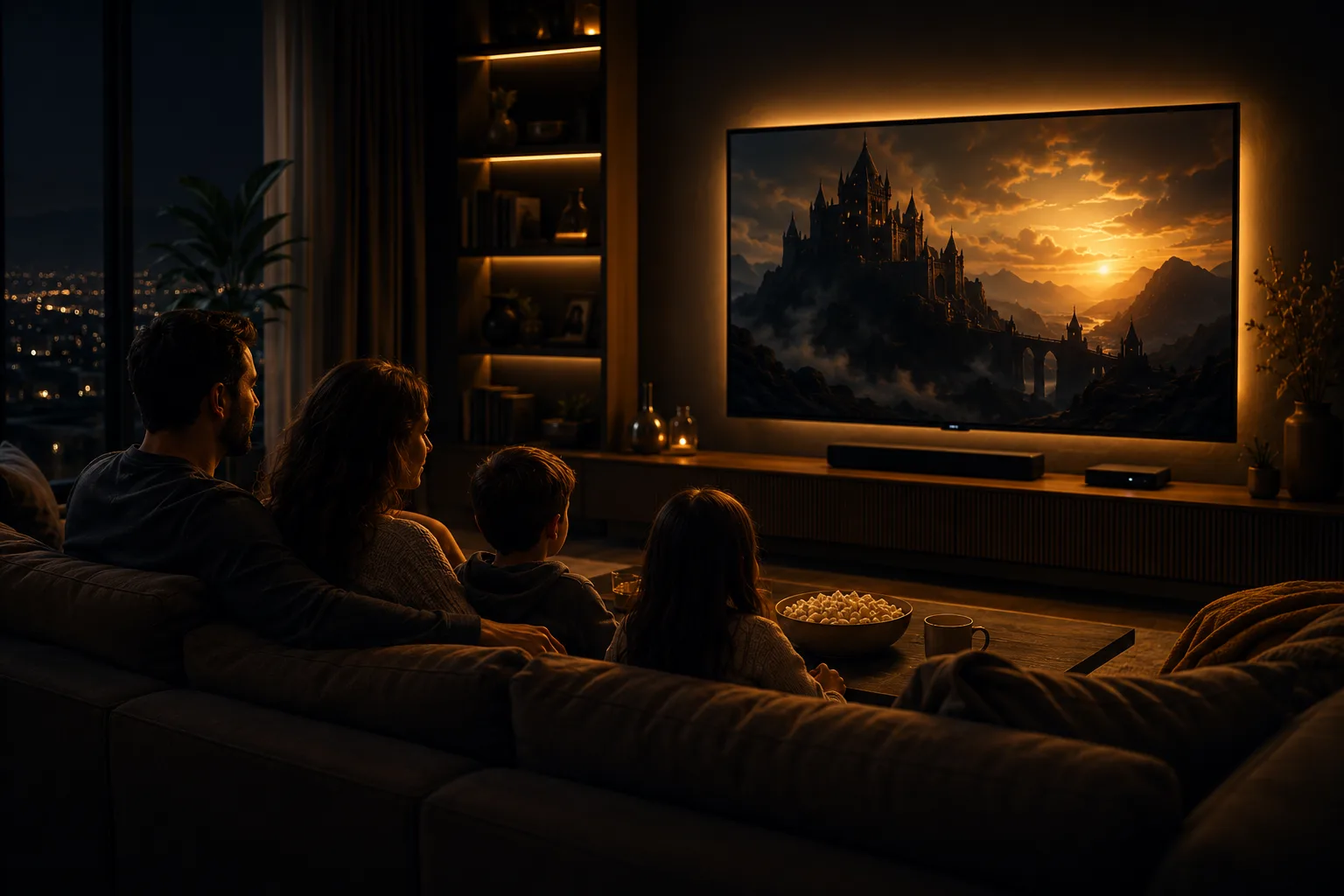 Banc d'essai IPTV : téléviseur, box et routeur installés dans un salon pour comparer les offres en France